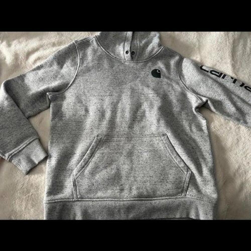 Carhartt Relaxed Fit Hoodie - Youth L (12-14) Gray Pullover Sweatshirt